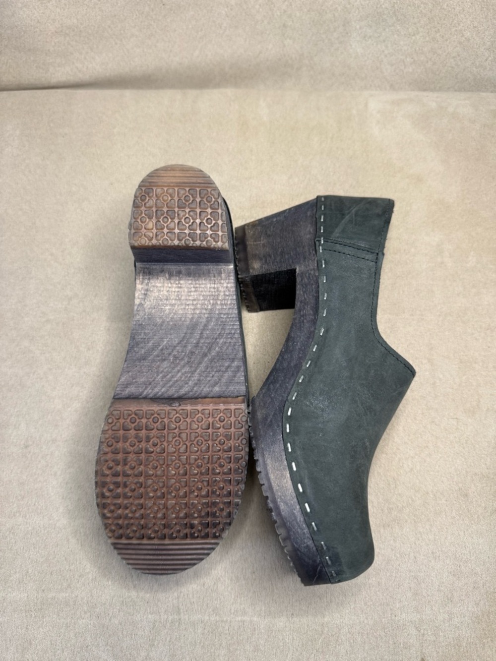 Sandgrens Handmade Swedish Wood Heel Closed-Back Bridget Clogs for Women Size 39 - Picture 11 of 14